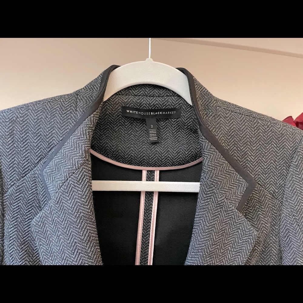WHBM black and gray suit jacket